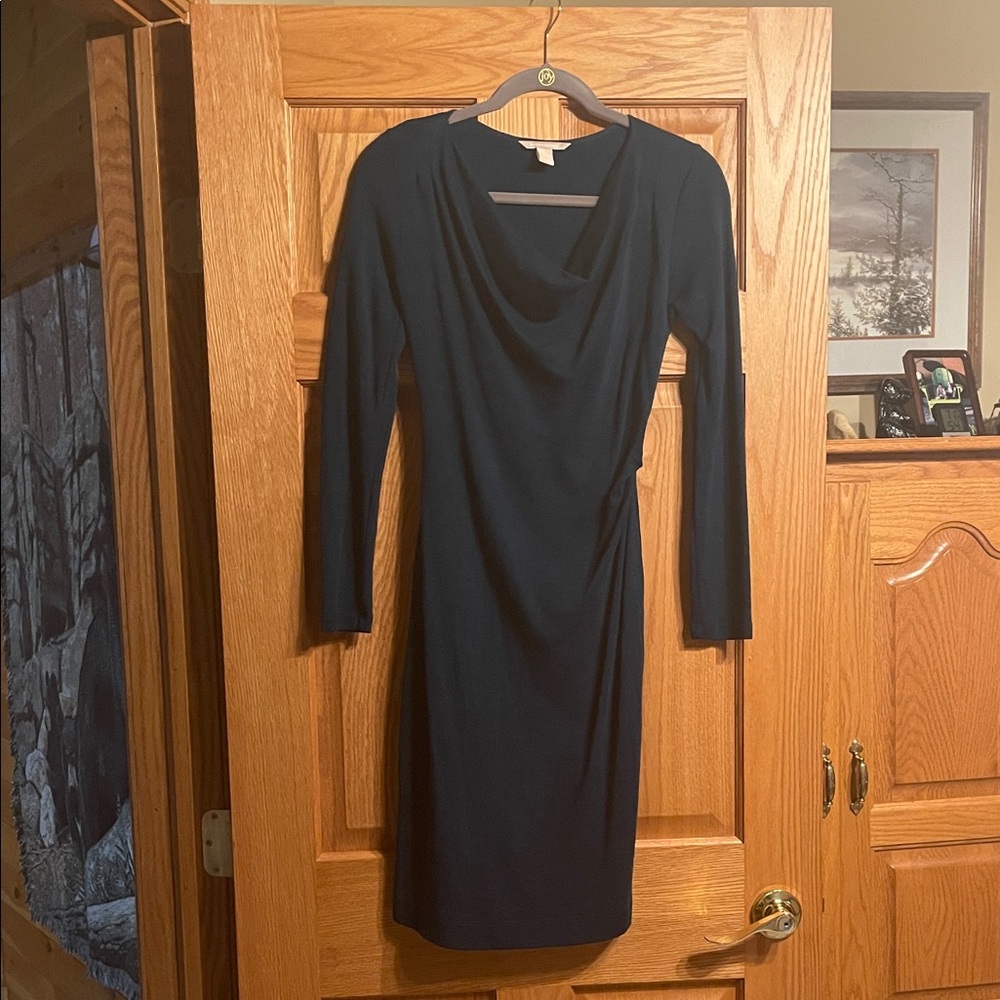 Banana Republic Elegant Teal Long Sleeve Dress